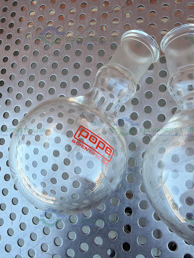 Used Lot of 3 - Pope Scientific 200 mL Single Neck Round Bottom Flask
