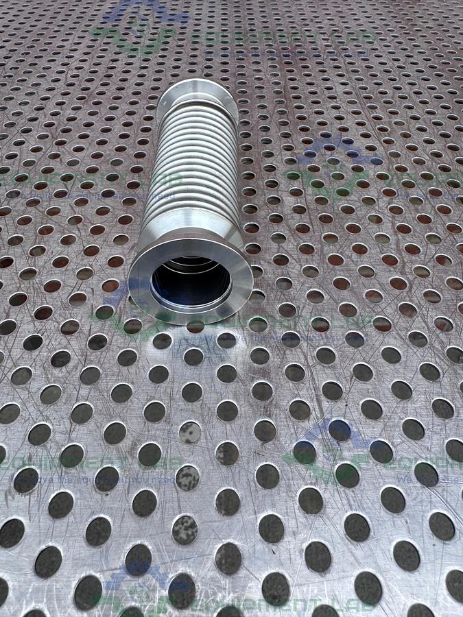 Used Stainless Steel Bellows Flexible Vacuum Hose 5" w/ KF25 Fitting