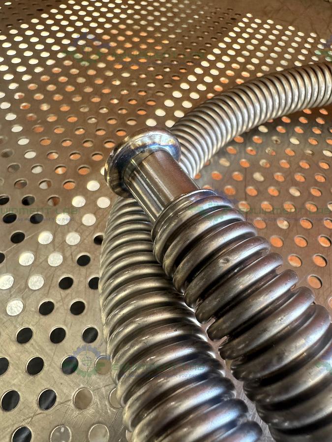 Used Stainless Steel Bellows Flexible Vacuum Hose 60" w/ KF 16/10 Fitting