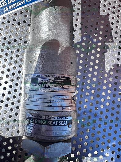 Used Chalmers & Kubeck 19226LCO Pressure Relief Valve 70 PSI, 1" Sanitary Fitting