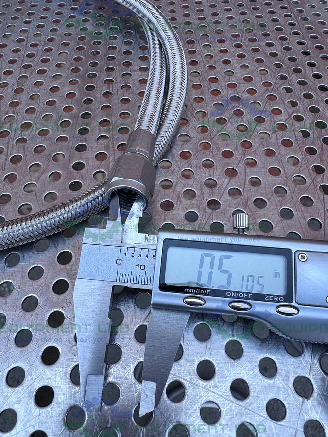 Used Unbranded 42" Stainless Steel Braided Hose w/ 1/2" NPT Fittings