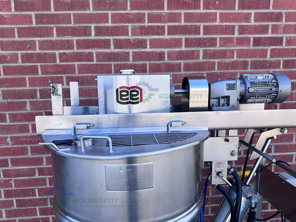 Used Lee 350 Liter Scrape Agitation Stainless Steel Half Jacketed Reactor w/ VFD