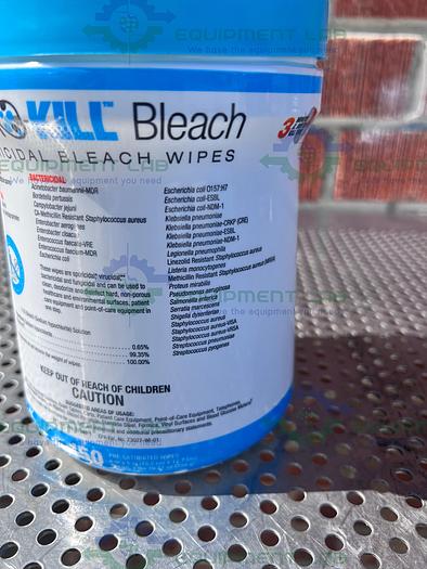 Used Box of 6- Medline  Micro-Kill Germicidal Bleach Wipes 6x5