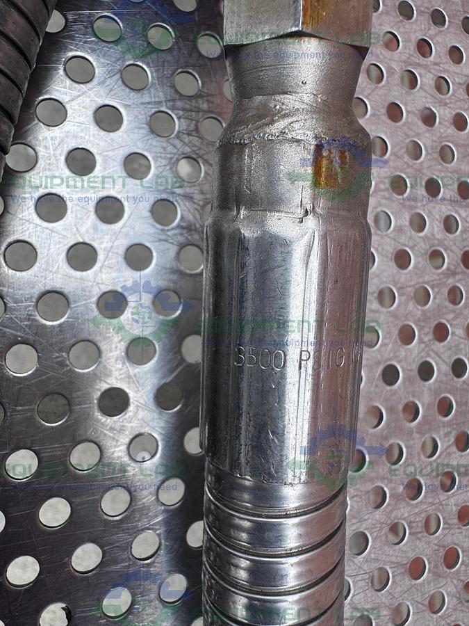 Used Unbranded 168" Stainless Steel Hose w/ Male to Female Threaded Fitting