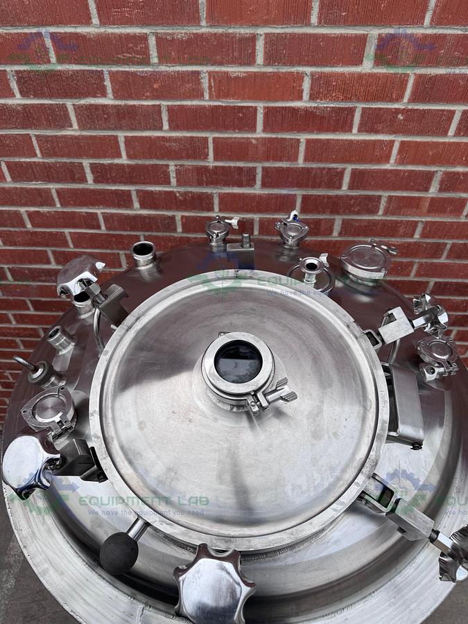 Used Feldmeier 1000 Liter SS Jacketed Reactor 50 FV PSI w/ VFD, 0.5 HP Bottom Mixer