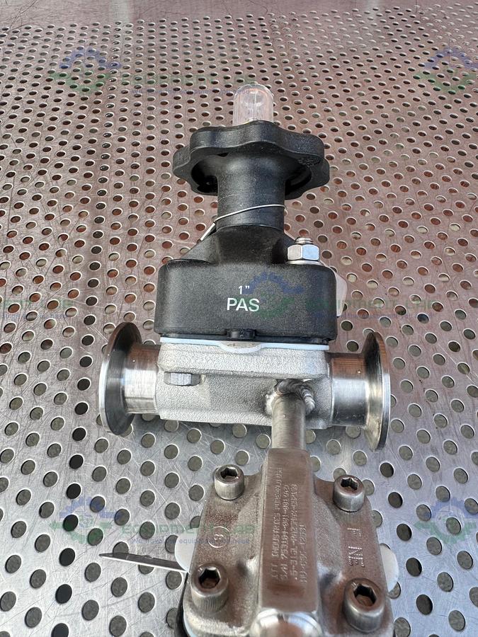 Used 2- ITT Pure Flo RA0.5MAX Diaphragm Valve w/ 1" to 1/2" Sanitary Fitting