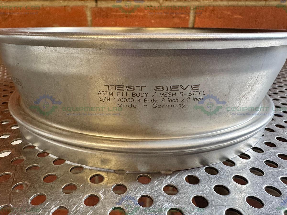 Used Retsch Sieve Frame and Screen, 8" Diameter x 2" Deep, 63um Mesh Size
