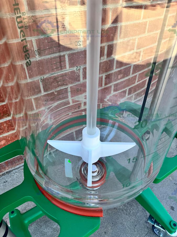 Chemglass 50 Liter Jacketed Glass Reactor w/ Zero Dead Space Drain Valve MFG 20