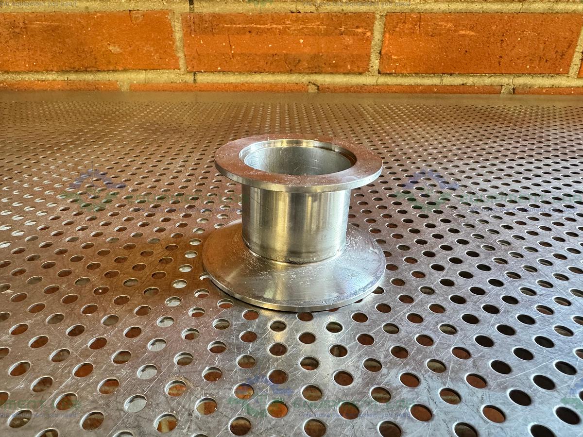 Used Stainless Steel Vacuum Reducer KF 50 to 3" Sanitary Fitting