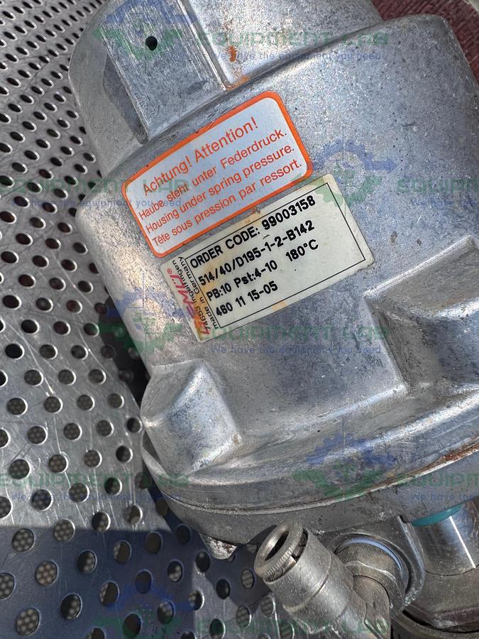 Used Gemu Gemu 514/40/D195 Pneumatic Angle Seat Valve, PST 4-10 180°C w/ 1 1/2" Fitting