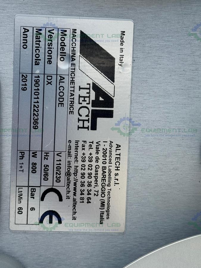 Used Sato S86-EX Print Engine w/ AL Tech Alcode Print and Apply Labelling Machine