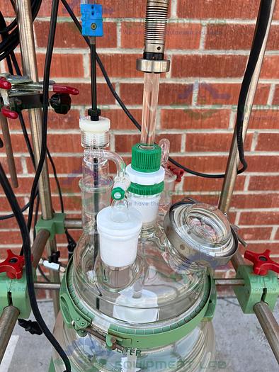 Used Chemglass  20 Liter Jacketed Glass Reactor w/ Chemglass Overhead Stirrer