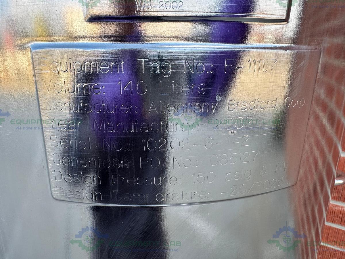 Used Allegheny Bradford 140L SS 316L Code 7 Multi Cartridge Filter Housing FV 150 PSI