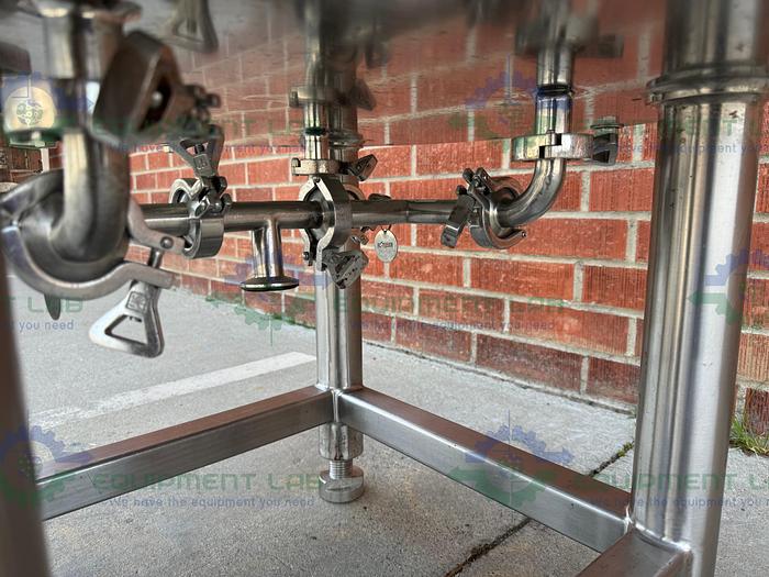 Used Mann Stainless Steel 800mm x 100mm Chromatography Column w/ Micron Filter Mesh