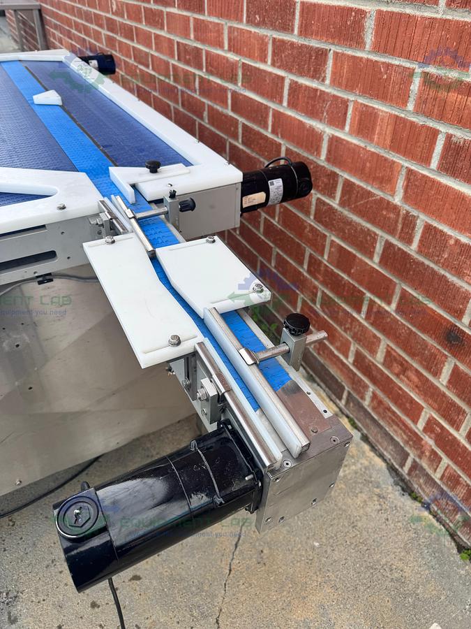  for parts or not working Dabrico Stainless Steel Reflow Surge Accumulation Feed Table Conveyor 46" x 84"