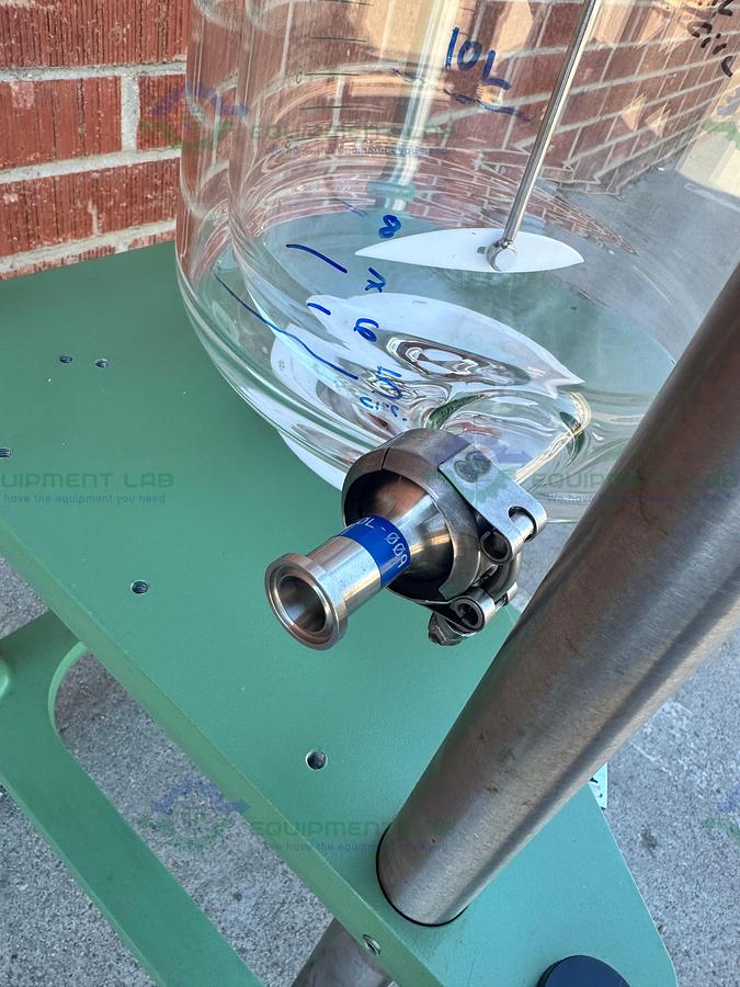 Used Chemglass 20 Liter Jacketed Glass Reactor w/ J-Kem Overhead Stirrer