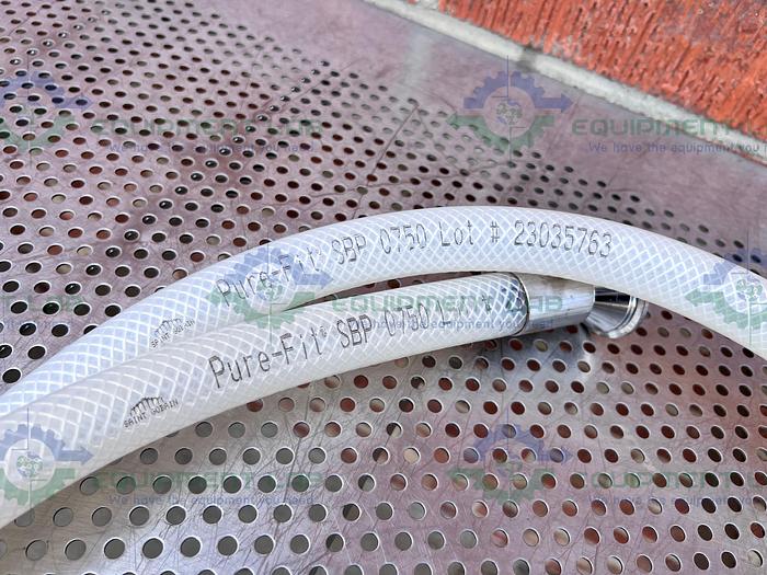 Used Saint Gobain SBP 0750 Pure Fit 96" Hose w/ 3/4" to 1 1/2" Sanitary Fitting 90PSI