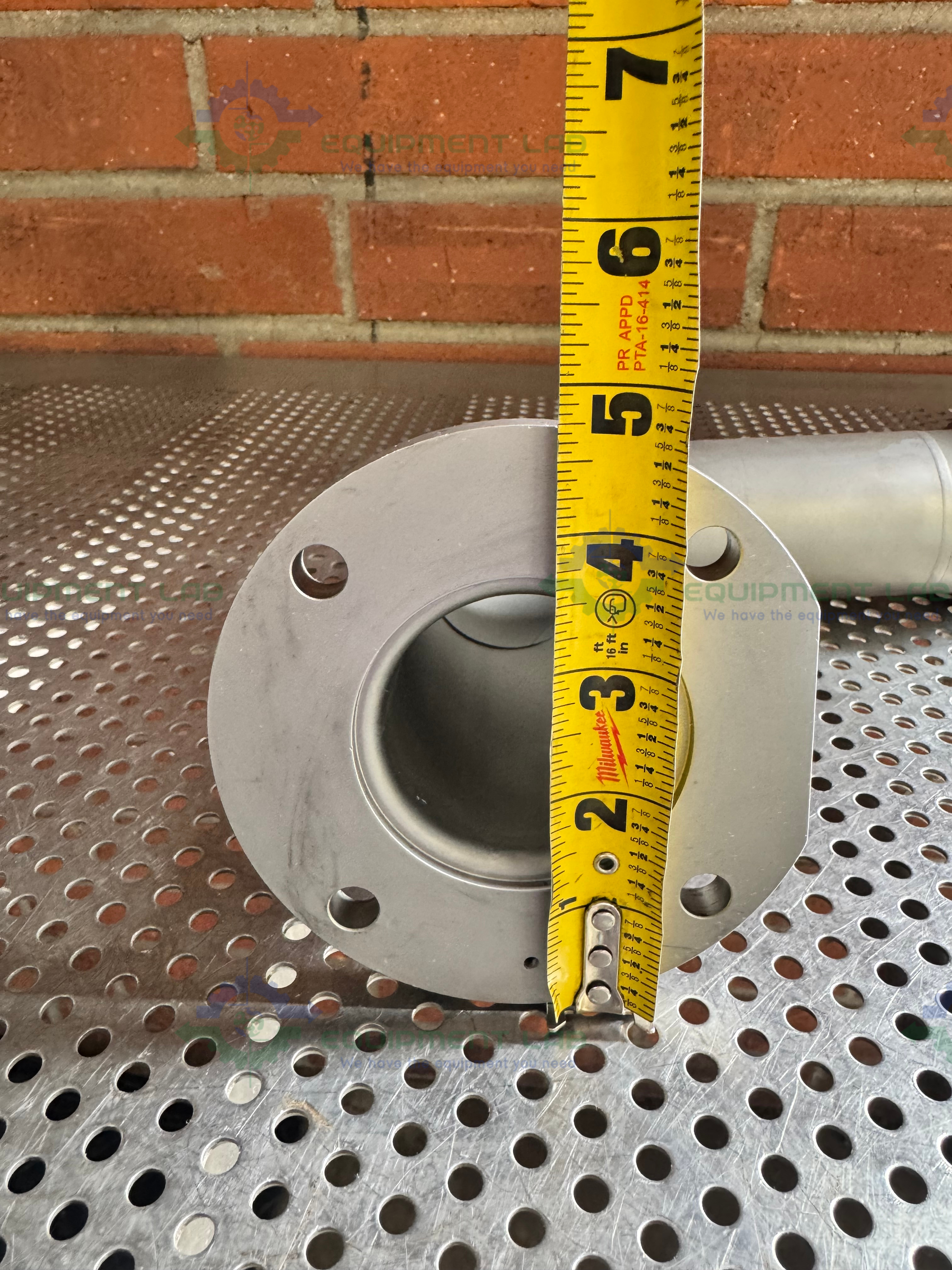 Used Stainless Steel 90 Degree Elbow Nipple Vacuum Fitting w/ KF 40 to Flange Fitting