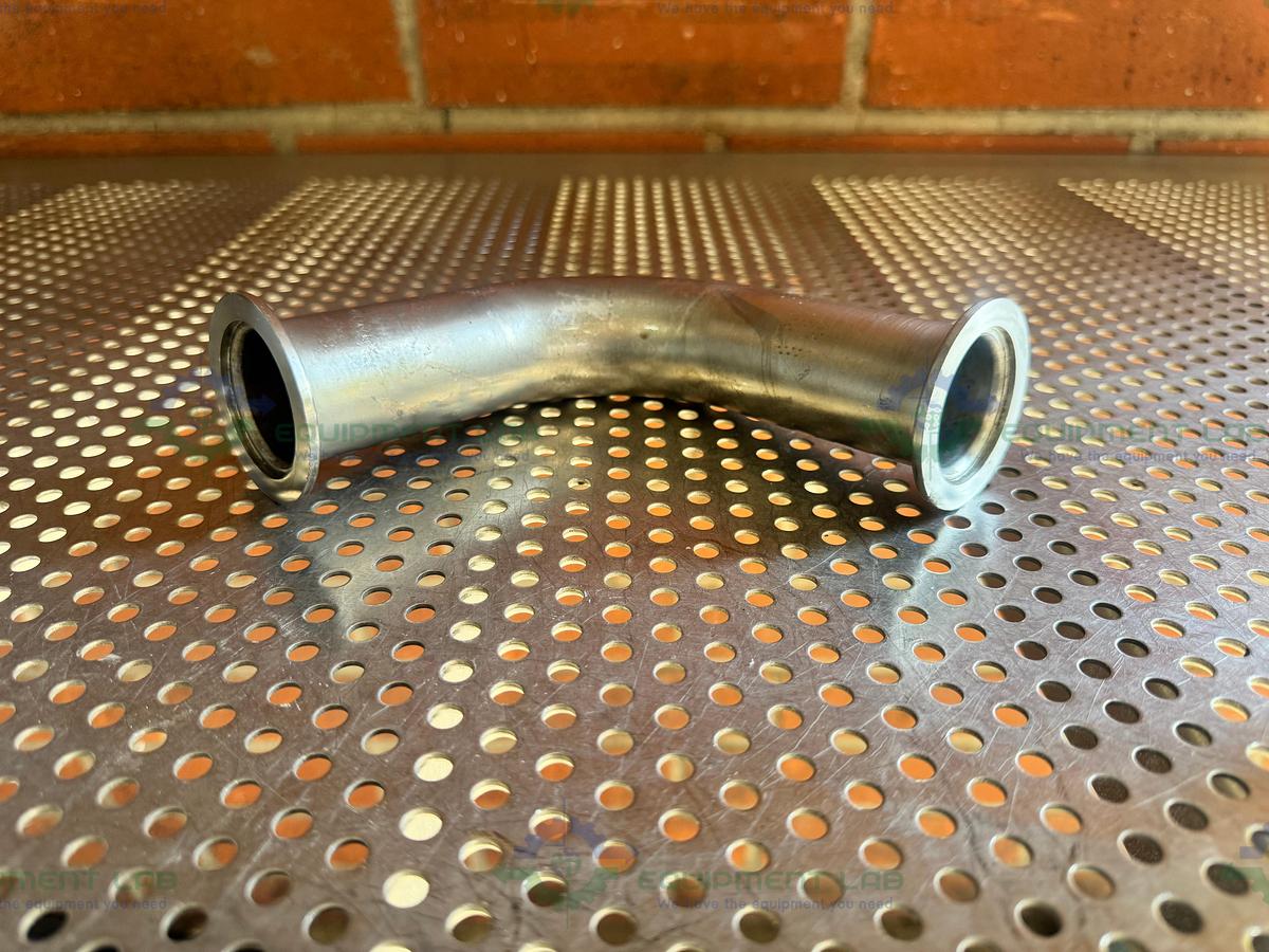 Used Stainless Steel 90 Degree Elbow Nipple Vacuum Fitting w/ KF 40 Fitting
