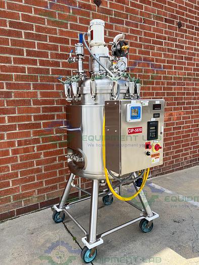 Used Precision 250 Liter Stainless Steel Jacketed Reactor 100 PSI w/ Top Mixer 1/2 HP