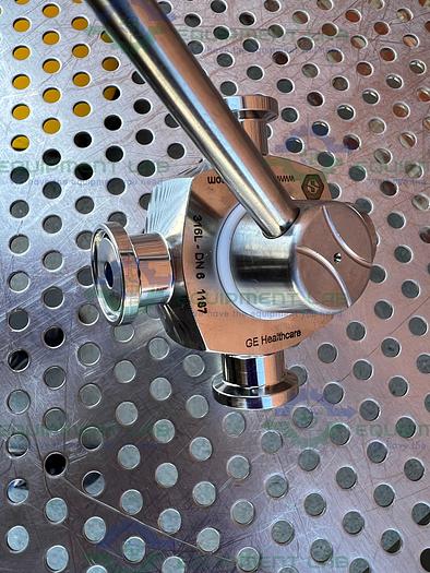 Used GE Healthcare Salvi DN6 1187 4-way 316 Valve 18-5758-01 w/ 1/2" Sanitary Fitting