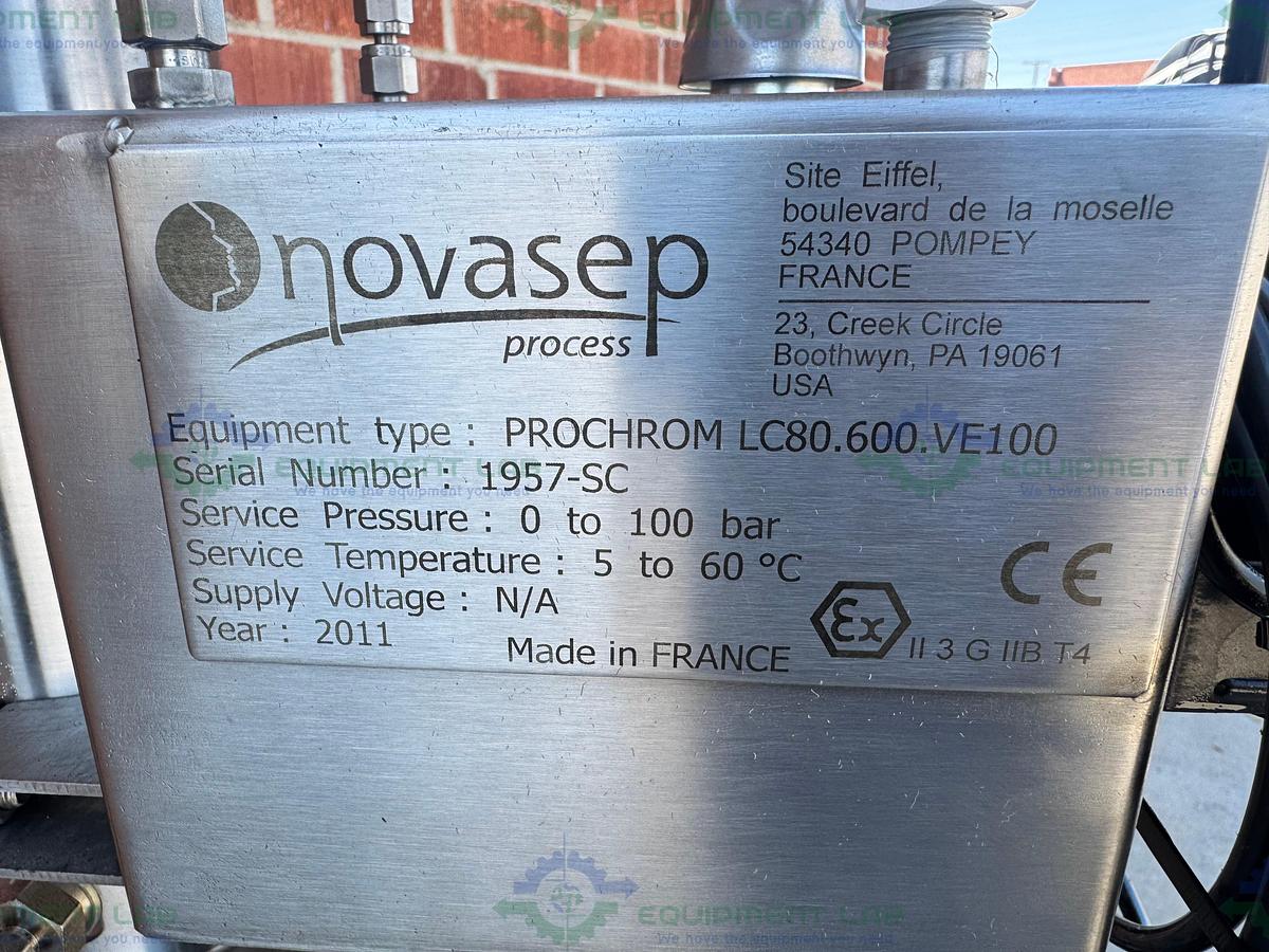 Used Novasep ProChrom LC80.600.VE100 DAC Liquid Chromatography Column