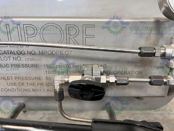 Used Millipore  MPODPILOT CP5PN1075 Filter Press w/ Enerpac P142 Hydraulic Hand Pump