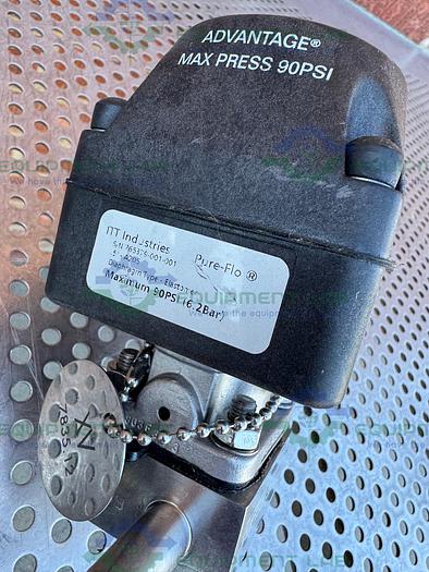 Used 3 ITT Pure Flo .5-316L- RA20MAX 4 Way Diaphragm Valve w/ 1/2" Sanitary Fitting