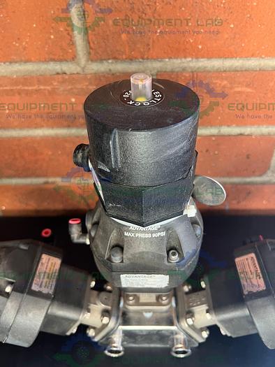 Used Lot of 3- ITT Pure Flo 9920 Diaphragm Valve w/ 4- Way 3/4" Sanitary Fittings