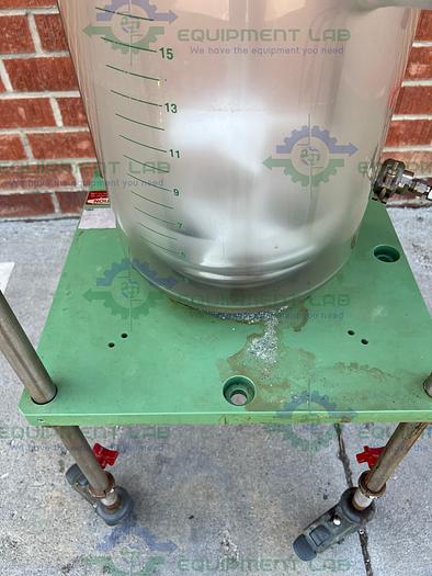 Used Chemglass  20 Liter Jacketed Glass Reactor w/ Chemglass Overhead Stirrer