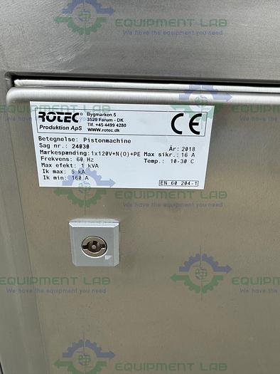 Used Rotec  Pistonmachine For Vial Caps / Stoppers w/ Vibratory Feeder Bowl