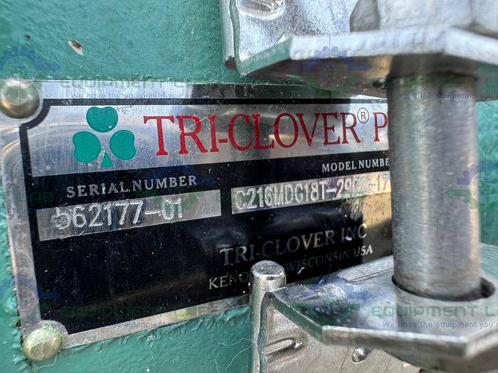 Used Tri Clover C216MDG18T-2902-17 Centrifugal Pump w/ Reliance 5 HP Motor 460V