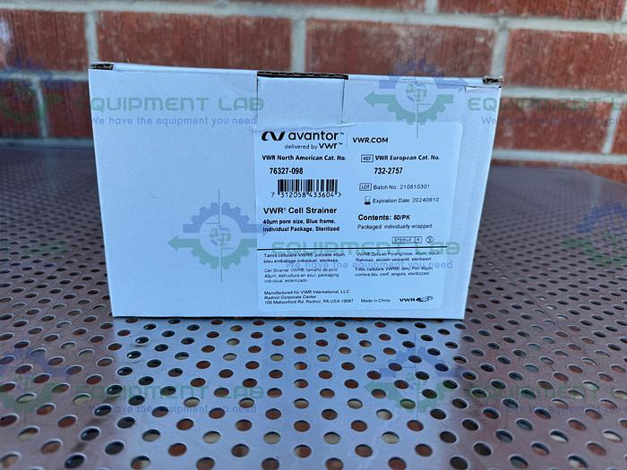 Box of 248- VWR 76327-098 Cell Strainers, DNase/RNase Free, Sterile 40 um