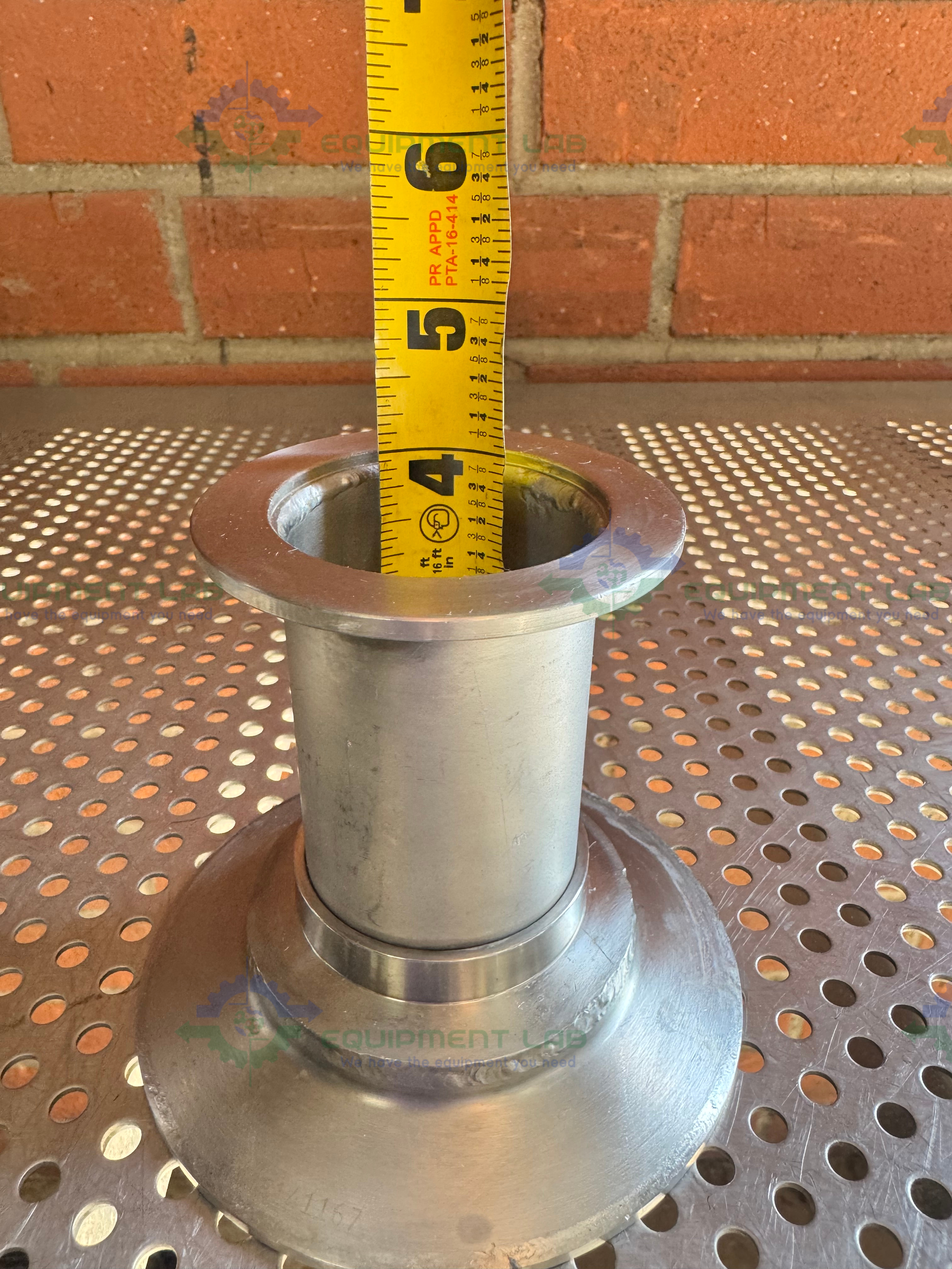 Used Stainless Steel Vacuum Reducer KF 50 to 4" Sanitary Fitting