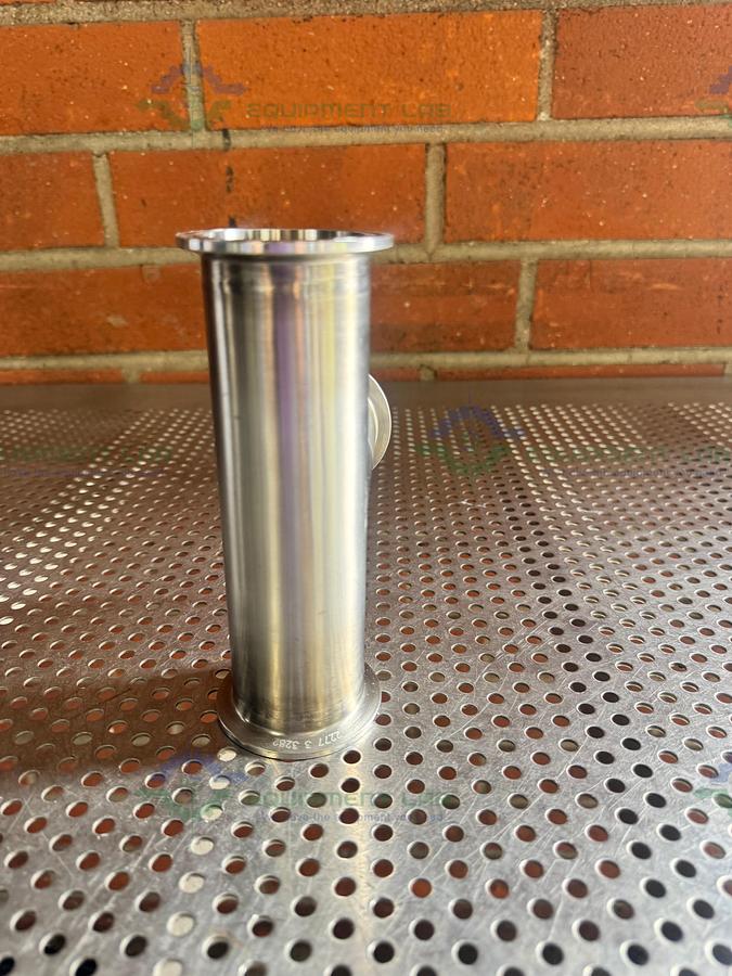 Used Stainless Steel 3 way Tee Fitting w/ 2" Sanitary Fitting