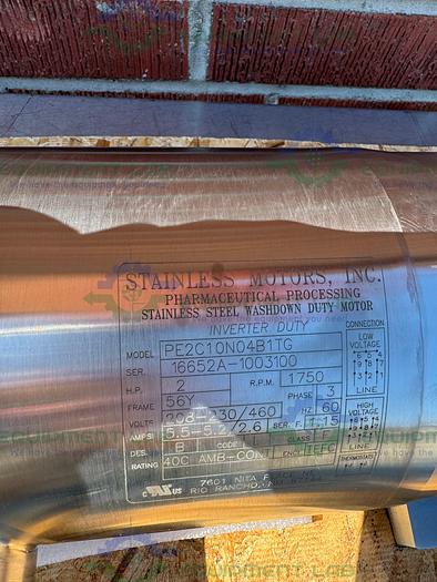 Stainless Motors  PE2C10N04B1TG Stainless Steel 2 HP Washdown Duty Motor