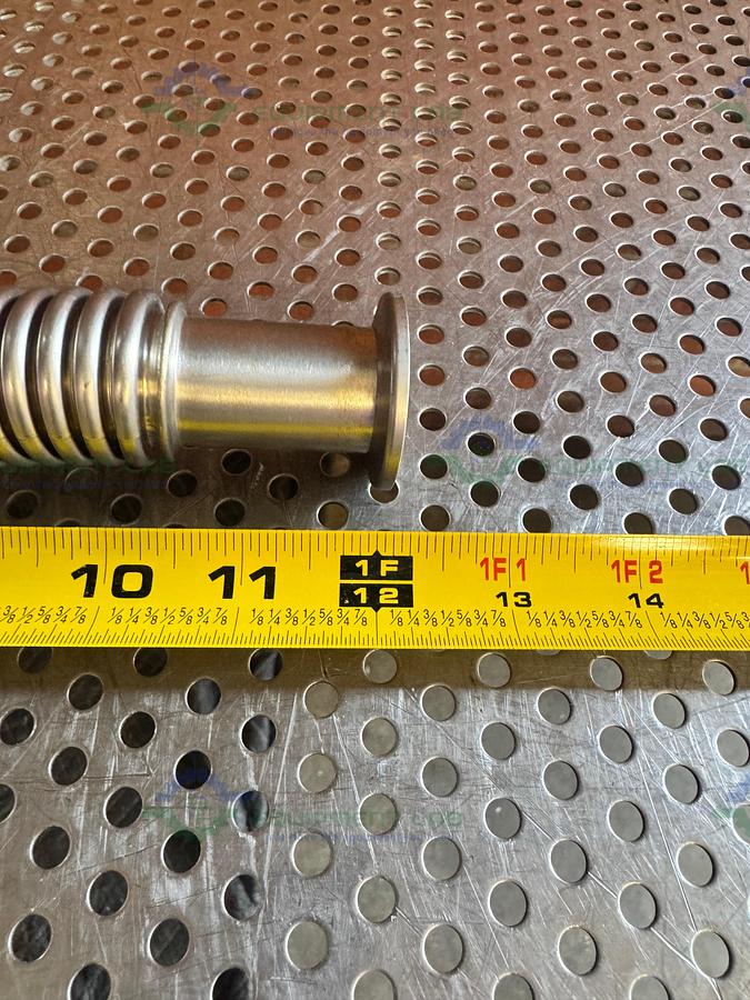 Used Stainless Steel Bellows Flexible Vacuum Hose 12" w/ KF 25 Fitting
