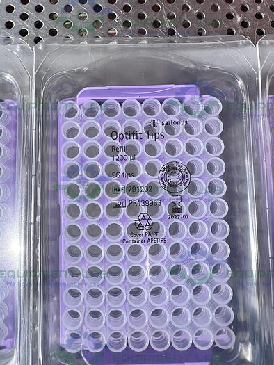 Used Box of 10 - Sartorius  791202 Optifit Tips 1200 uL, 10 x 96 Tips