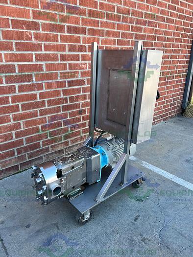 Used Waukesha Cherry Burrell  130 Rotary Lobe Pump w/ Stainless 7.5 HP Motor