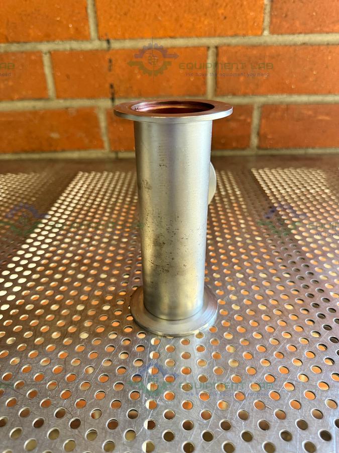 Used 3 Way Stainless Steel KF 50 Elbow Nipple Vacuum Fitting