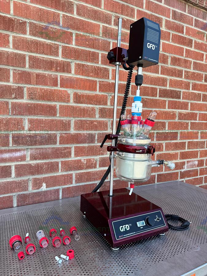 Used Powder System Limited GFD Glass Nutsche Filter Dryer 2L w/Servo Drive, Impeller
