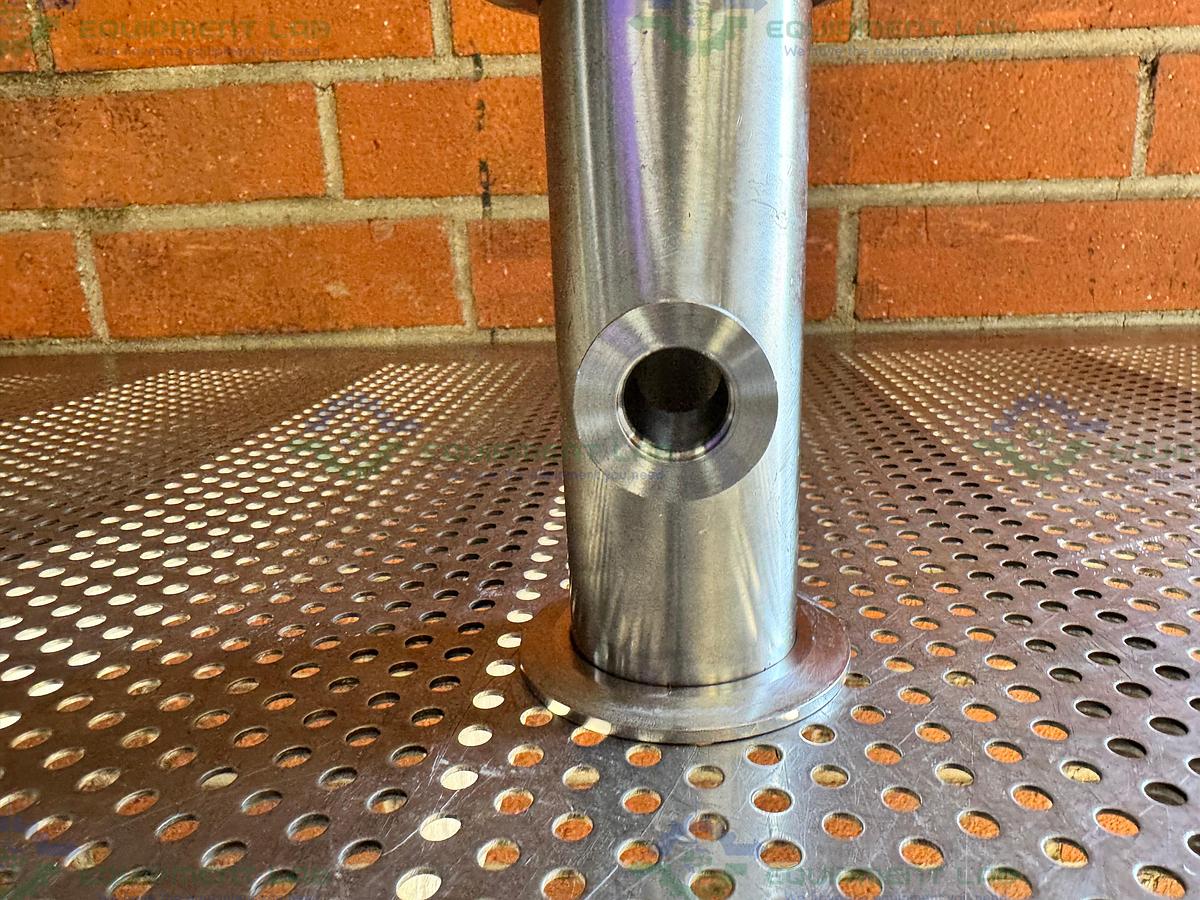 Used 3 Way Stainless Steel KF 50 to KF 16/10 Elbow Nipple Vacuum Fitting
