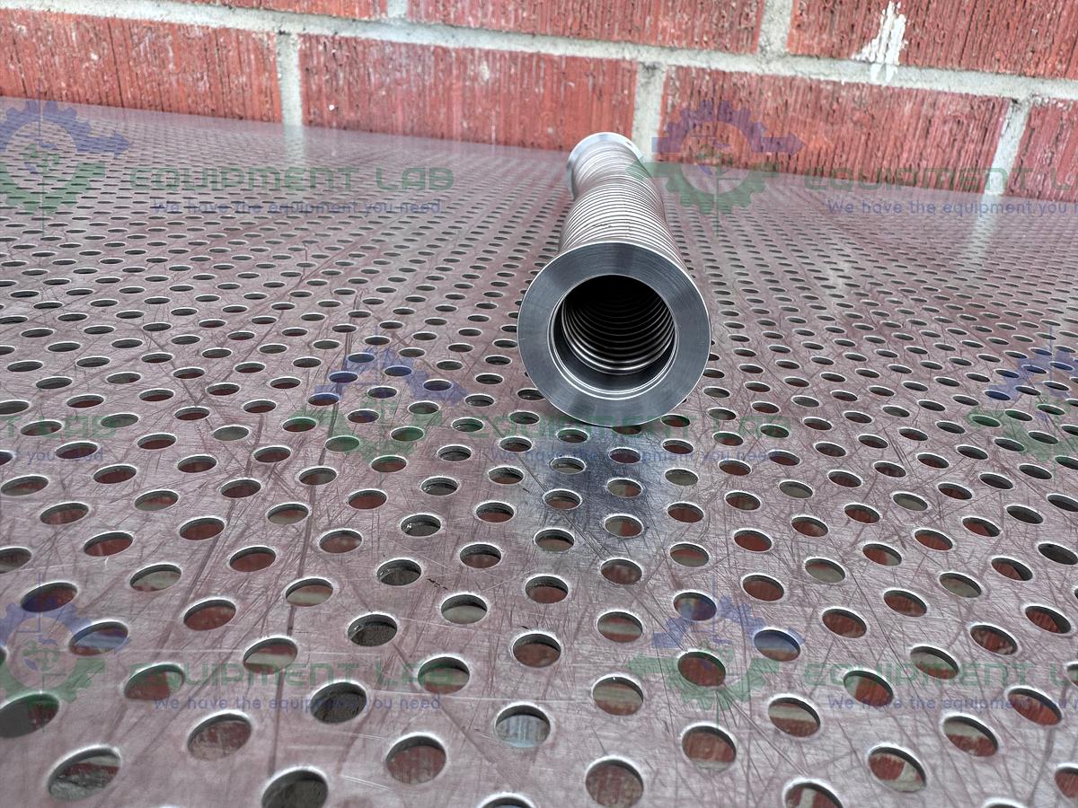Used Stainless Steel Bellows Flexible Vacuum Hose 10" w/ KF 25 Fitting