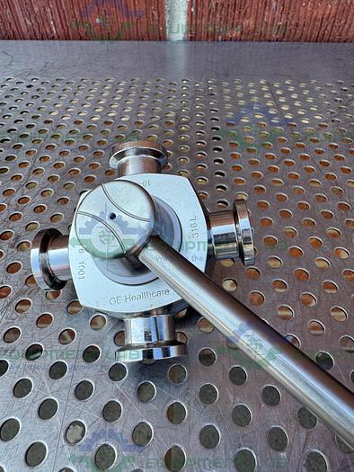 Used GE Healthcare Salvi DN6 1001 4-way 316 Valve 18-5758-01 w/ 1.2" Sanitary Fitting