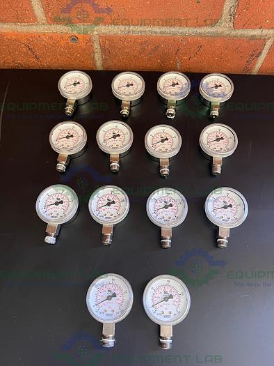 Used Lot of 2 - Wika 111.11.53 Pressure Gauge 0 to 200 PSI