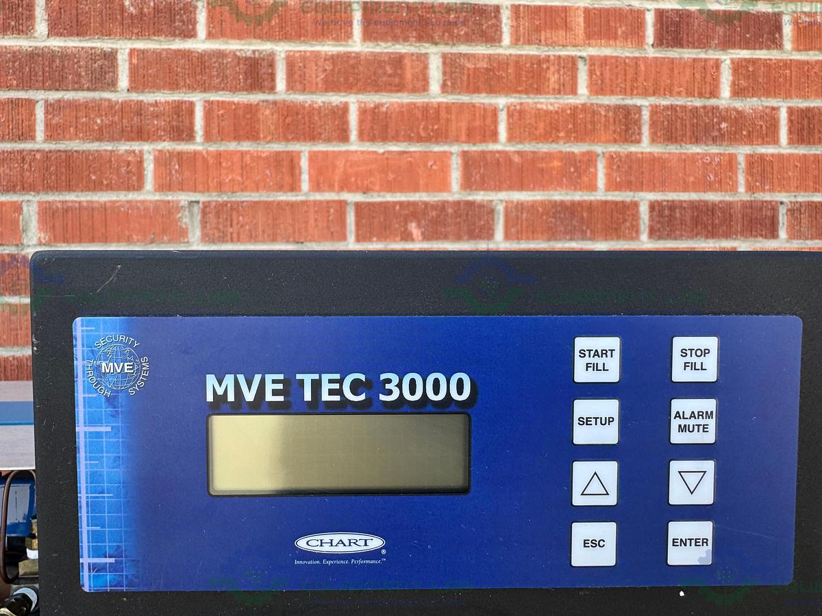 Used CHART MVE XLC 810 HE-F Liquid Nitrogen Cryogenic Storage Tank w/ TEC 3000