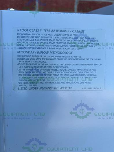 Used Labconco 302611100 Class II Type A2 Logic + Biological Safety Cabinet 6 Ft, 115V