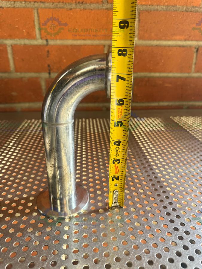 Used Stainless Steel 90 KF 50 to KF40 Elbow Nipple Vacuum Fitting