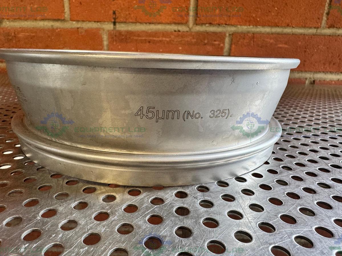 Used Retsch Sieve Frame and Screen, 8" Diameter x 2" Deep, 45um Mesh Size