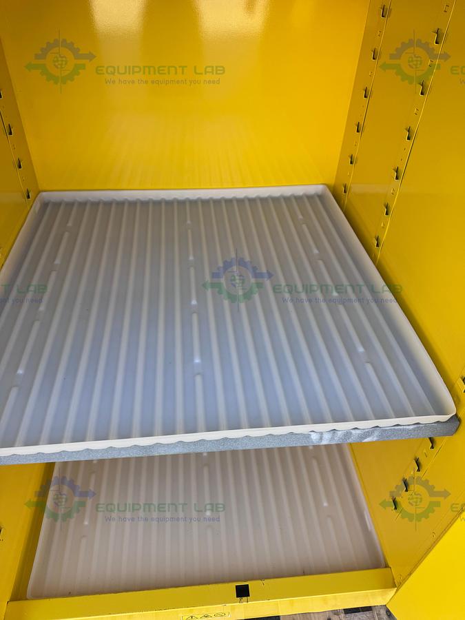 Used JustRite 90 Gallon Flammable Liquid Storage Cabinet w/ Soft Close Doors Key